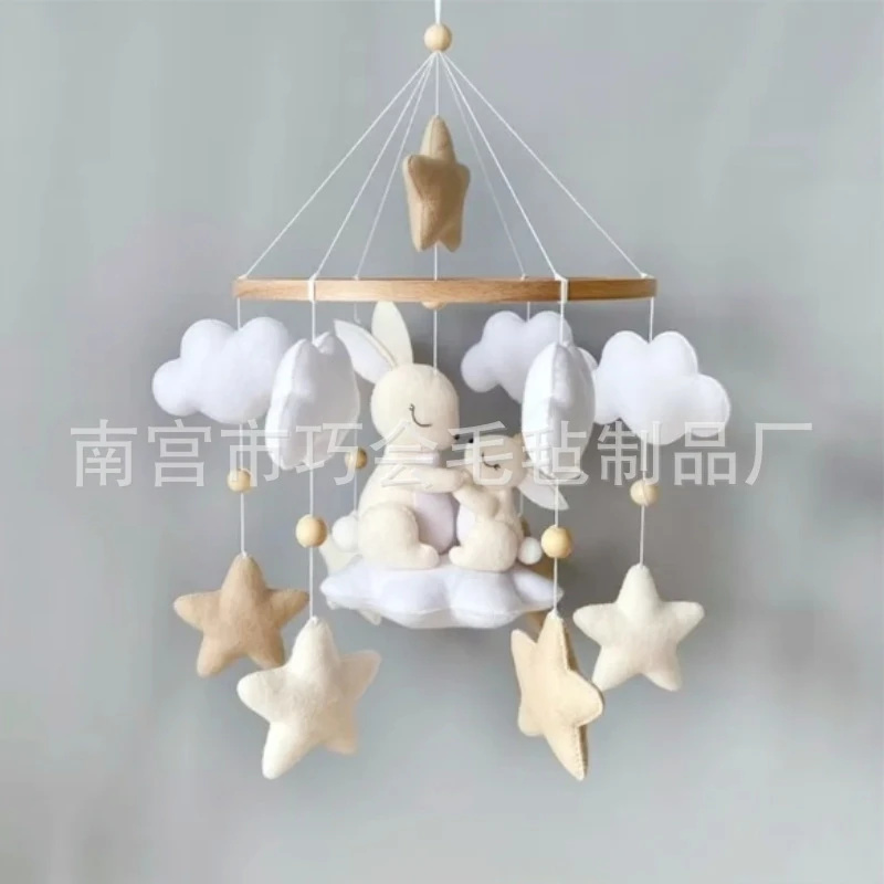 Baby Nursery Crib - Mobile Bayi Kelinci Felt Lembut Buatan