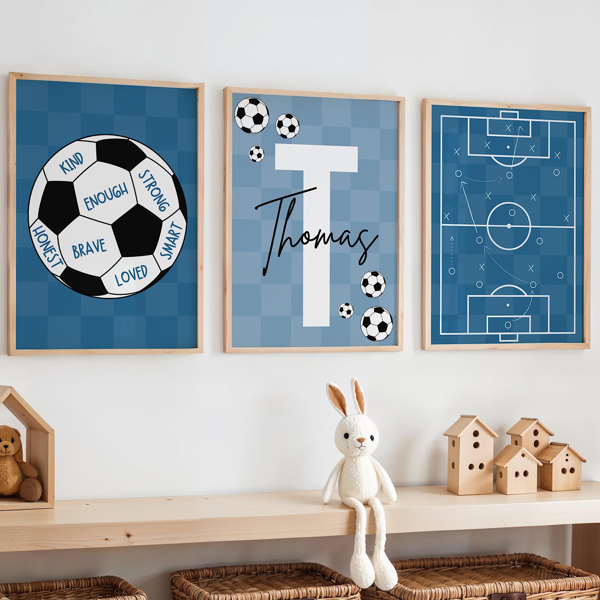 Baby Nursery Wall Art - Set Seni Dinding Sepak Bola Kustom