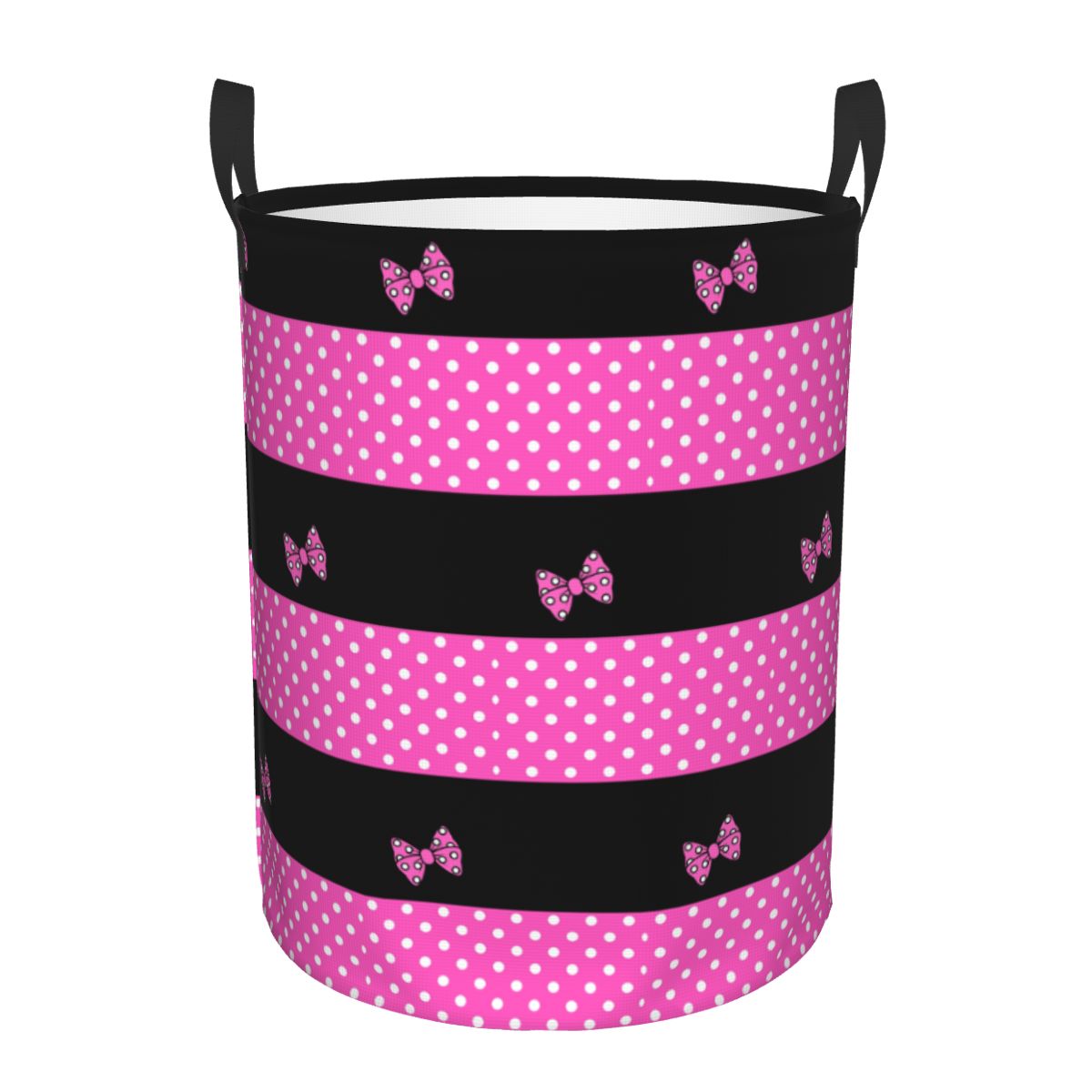 Laundry Hamper Nursery - Keranjang cucian kustom Pink Minnie Polkadots,