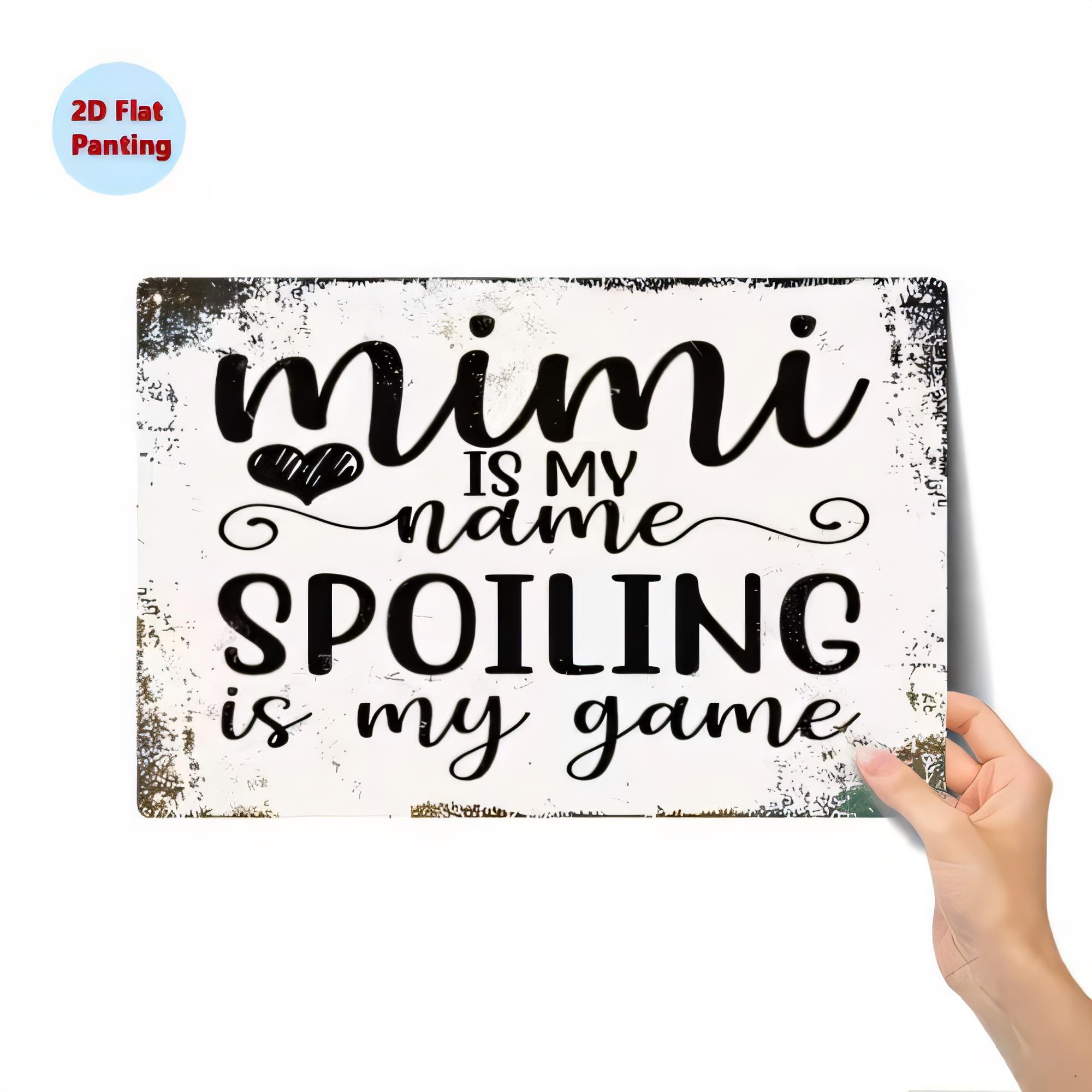 Baby Nursery Quotes - Papan Logam Vintage MIMI IS NAME