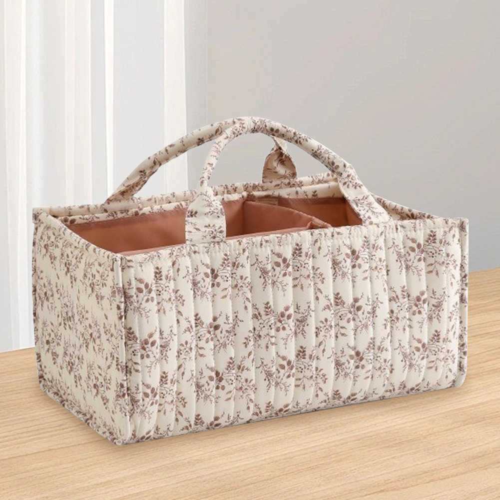 Baby Nursery Essentials - Keranjang Penyimpanan Perlengkapan Bayi Bermotif Bunga