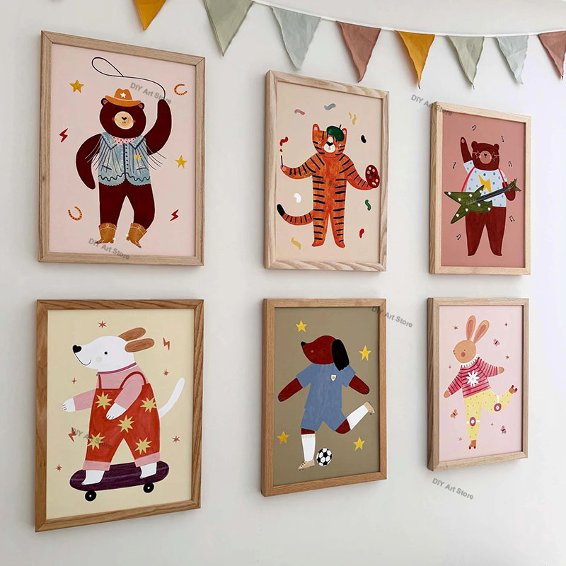 Baby Nursery Wall Art - Lukisan Kanvas Seni Dinding Kamar Anak
