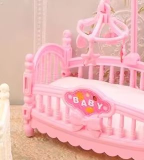 Baby Nursery Crib - 1:12 Rumah Boneka Miniatur Tempat Tidur