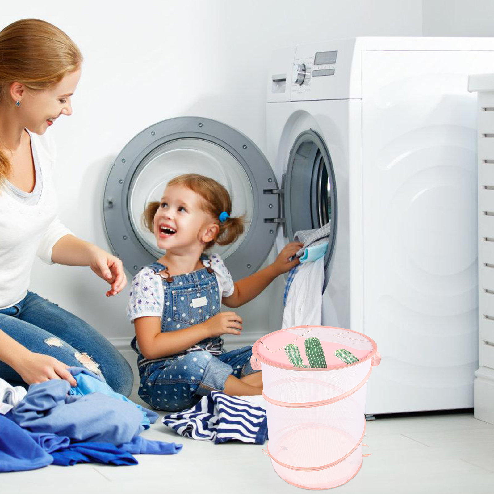 Laundry Hamper Nursery - Keranjang Pakaian Lipat Berbahan Jaring Poliester
