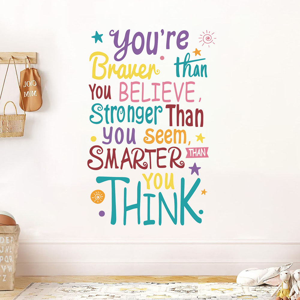 Baby Nursery Quotes - Stiker Dinding Slogan Anda Berani, Pintar,