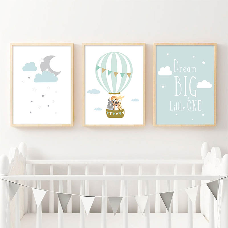 Baby Nursery Quotes - Poster Kamar Anak Balon Bulan Seni