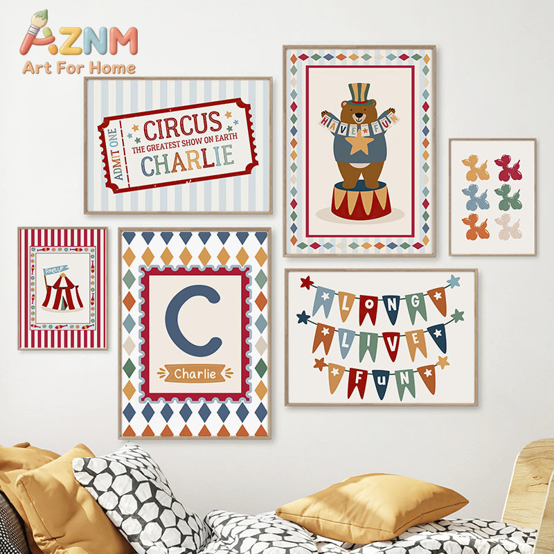 Baby Nursery Wall Art - Lukisan Kanvas Seni Dinding Kamar Anak