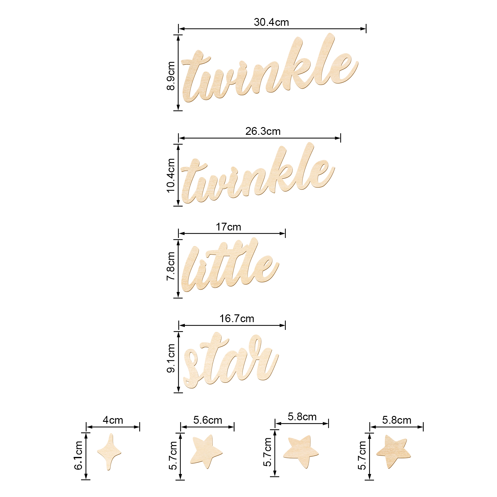 Papan Kayu Twinkle Twinkle Lit - Baby Nursery Wall Art ulasan dan harga