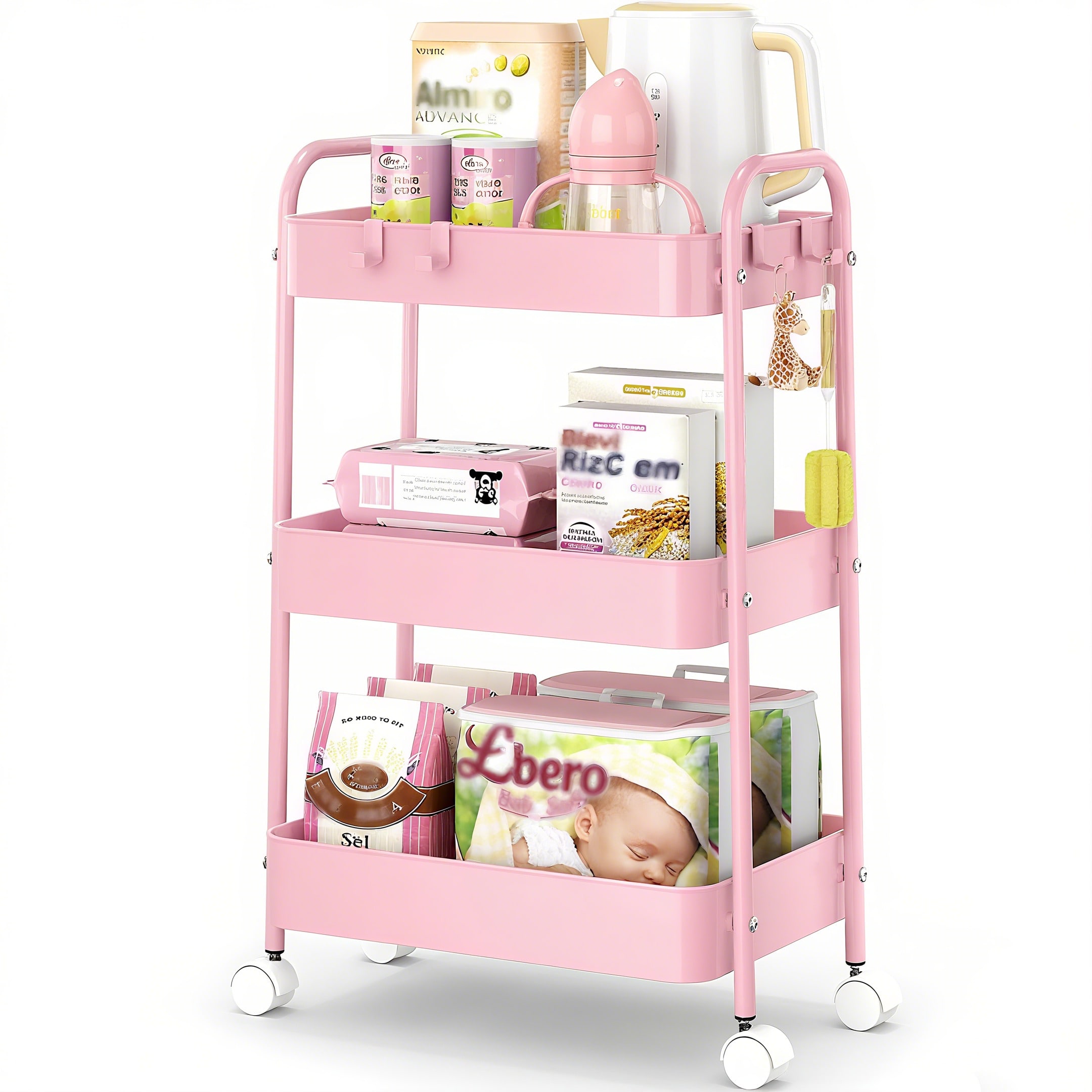 Troli Logam 3 Tingkat Beroda W - Baby Nursery Essentials ulasan dan harga