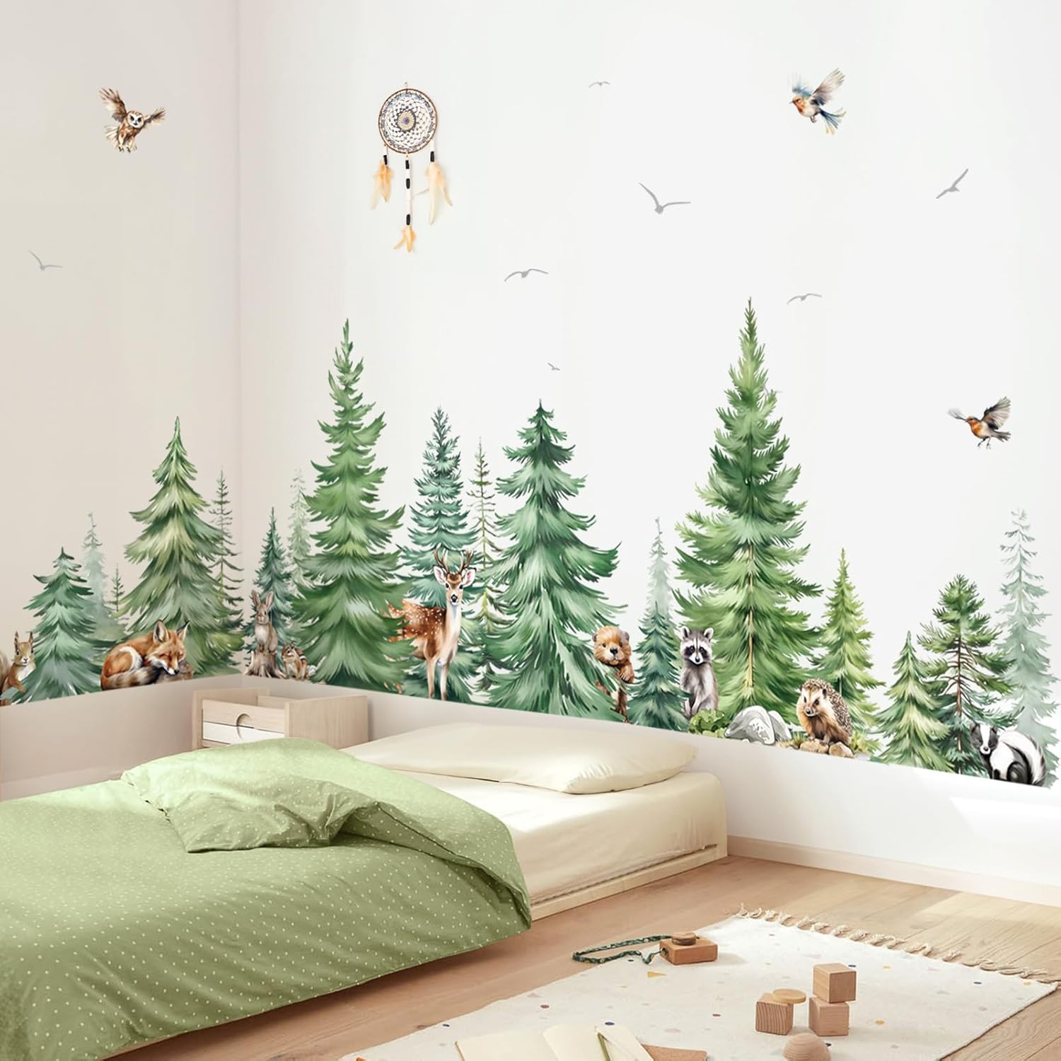 Stiker Dinding Hewan Pohon Pin - Baby Nursery Tree ulasan dan harga