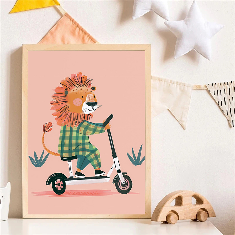 Anjing Pesawat Singa Di Mobil  - Baby Nursery Wall Art ulasan dan harga