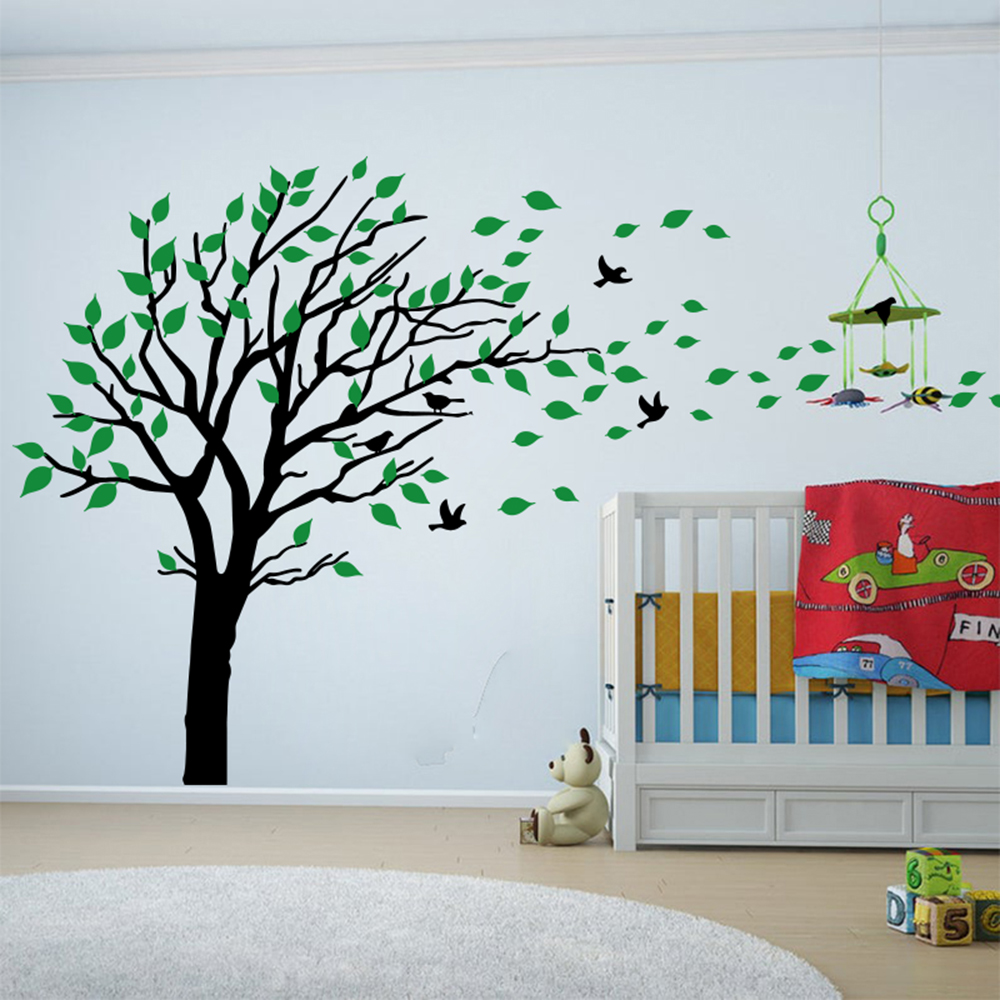 Stiker dinding daun pohon besa - Baby Nursery Tree ulasan dan harga