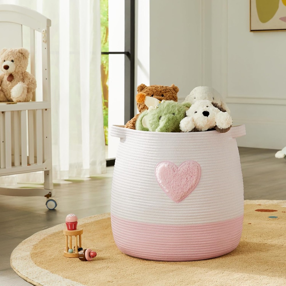 Keranjang Cucian Merah Muda un - Laundry Hamper Nursery ulasan dan harga