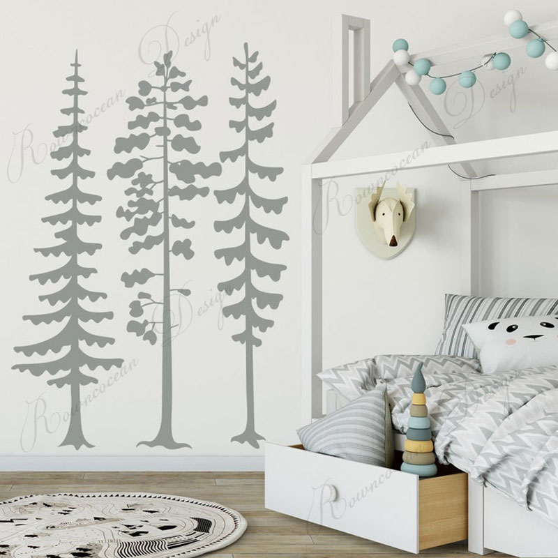 Stiker Dinding Pohon Pinus Hut - Baby Nursery Tree ulasan dan harga