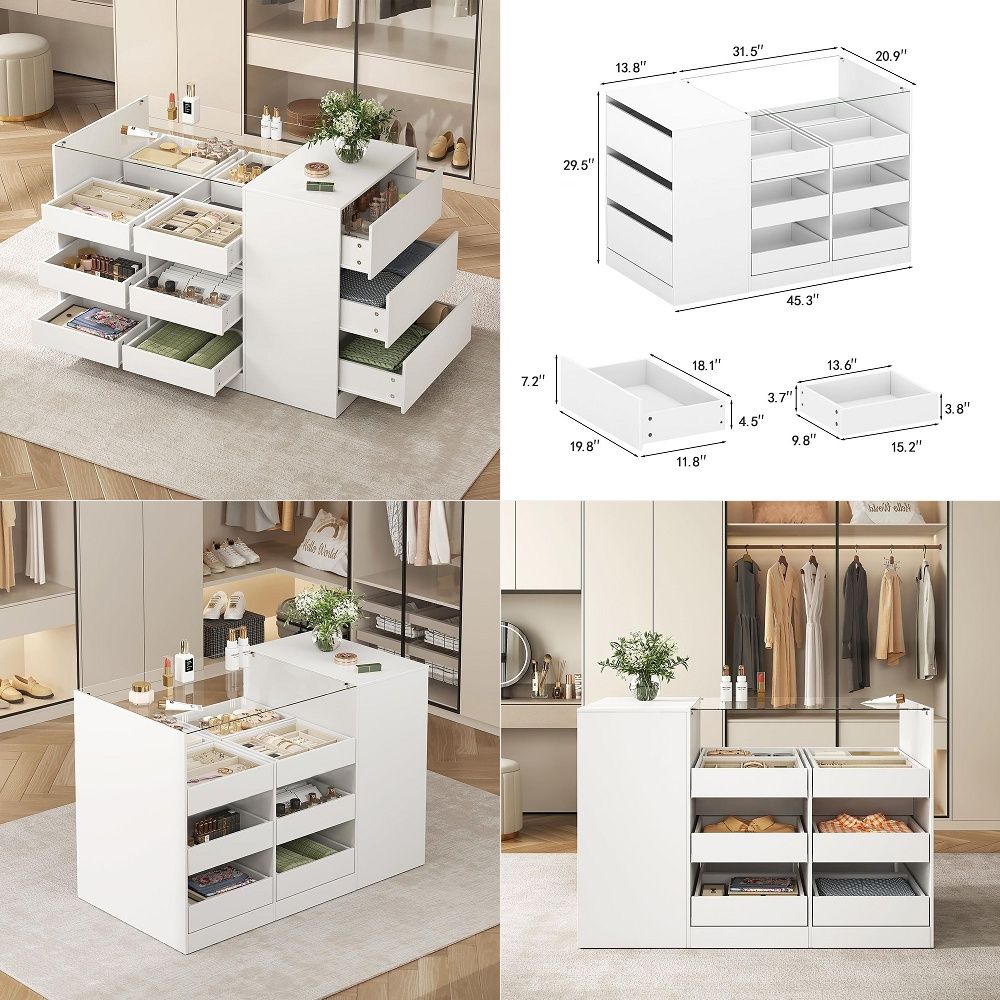 Lemari Pulau dengan Laci, Lema - Drawer Dresser White ulasan dan harga