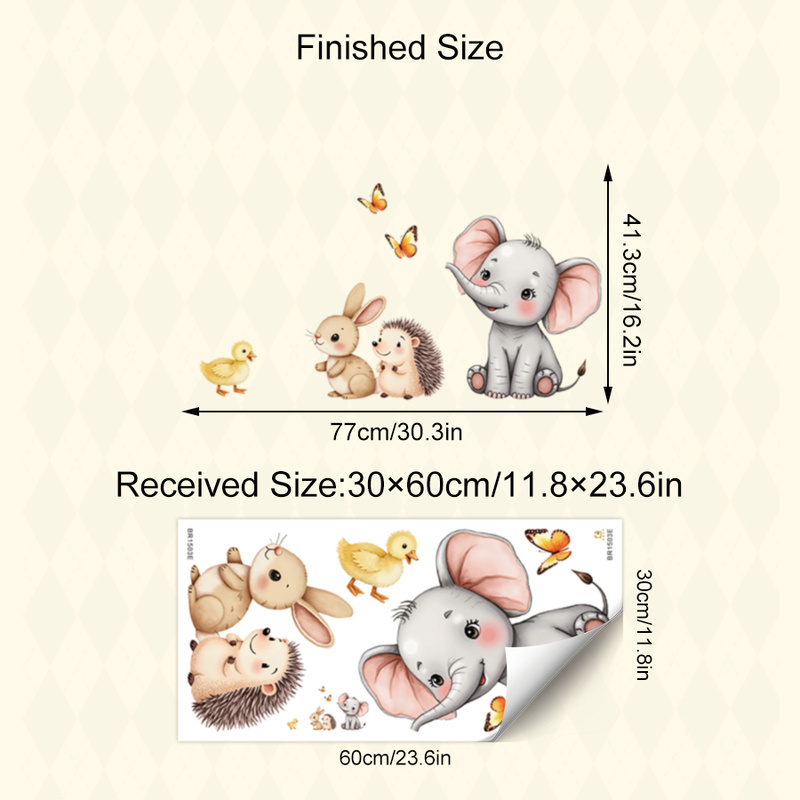Stiker Dinding Hewan Kartun-St - Baby Nursery Wall Art ulasan dan harga