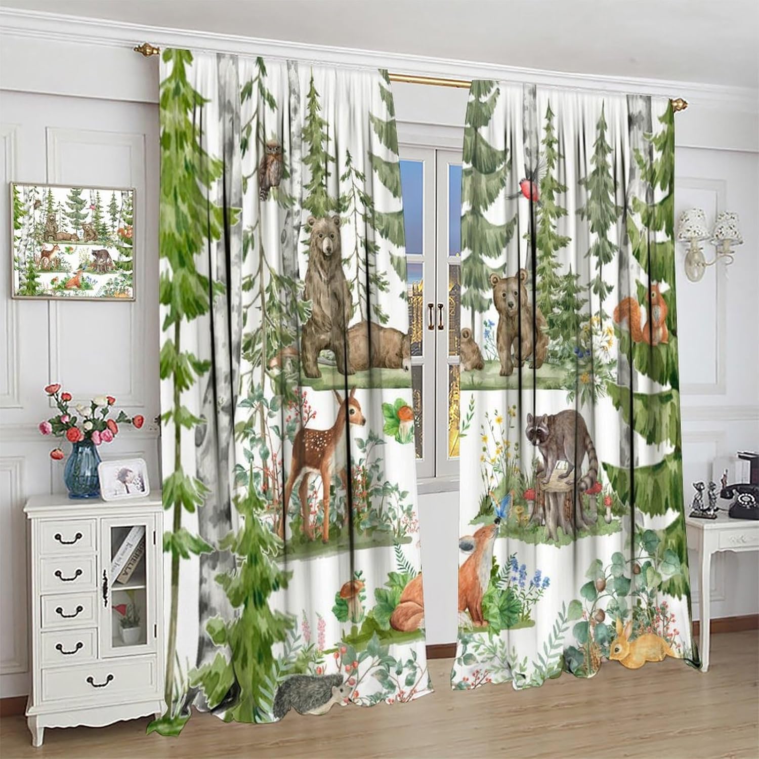 Tirai Hewan Hutan untuk Anak-A - Baby Nursery Tree ulasan dan harga