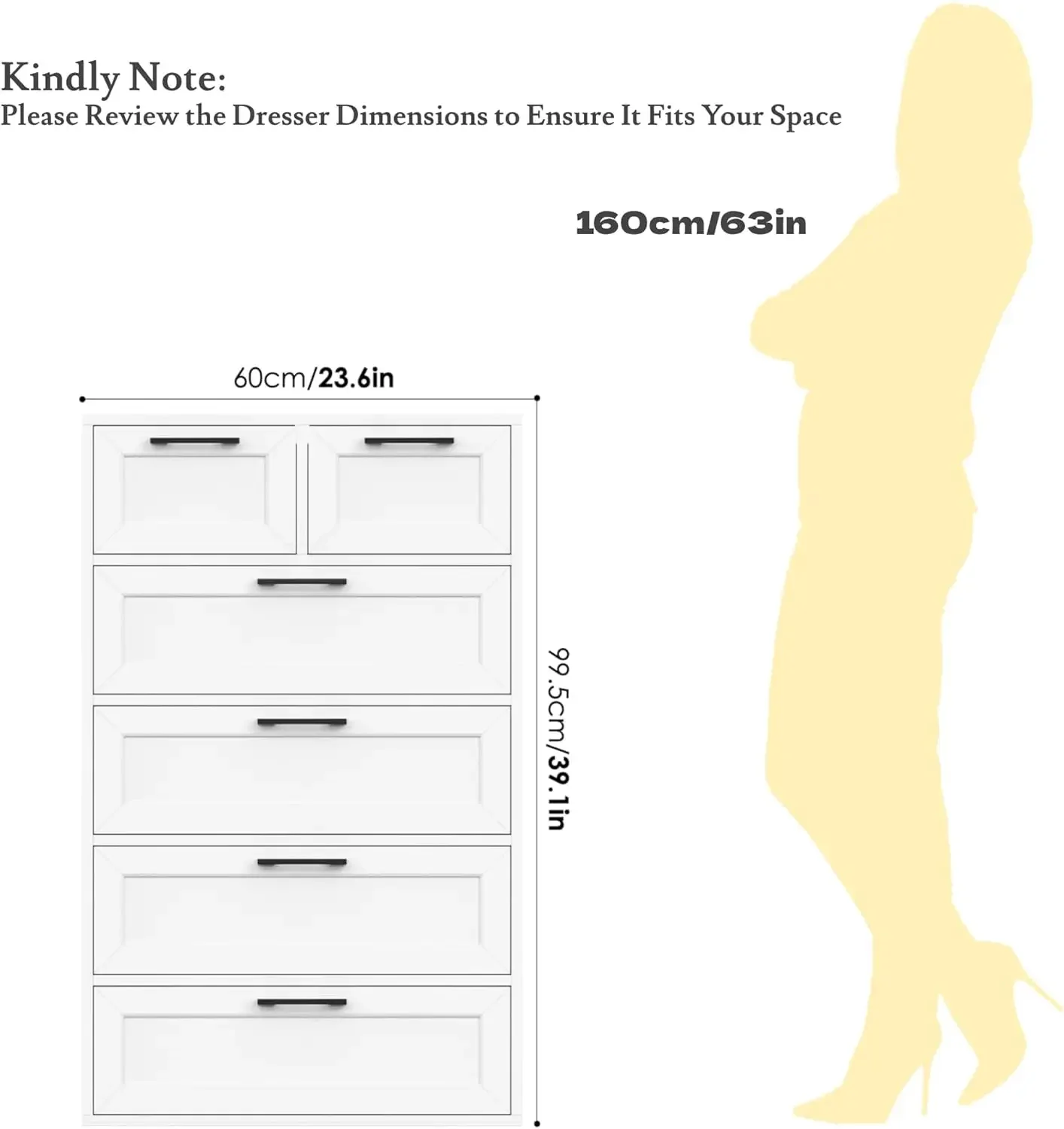 Obral Besar-besaran: Lemari 6  - Drawer Dresser White ulasan dan harga