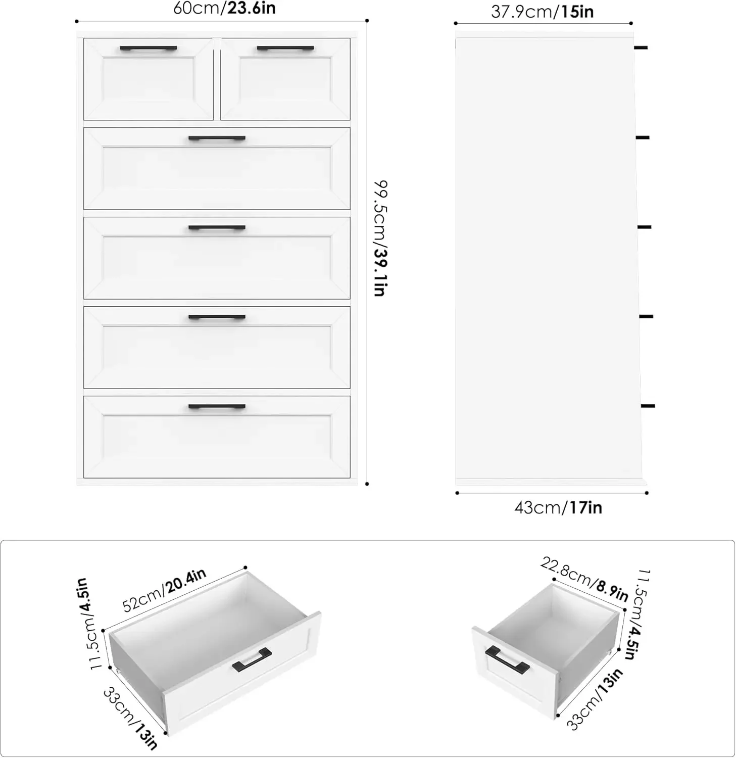 Obral Besar-besaran: Lemari 6  - Drawer Dresser White ulasan dan harga