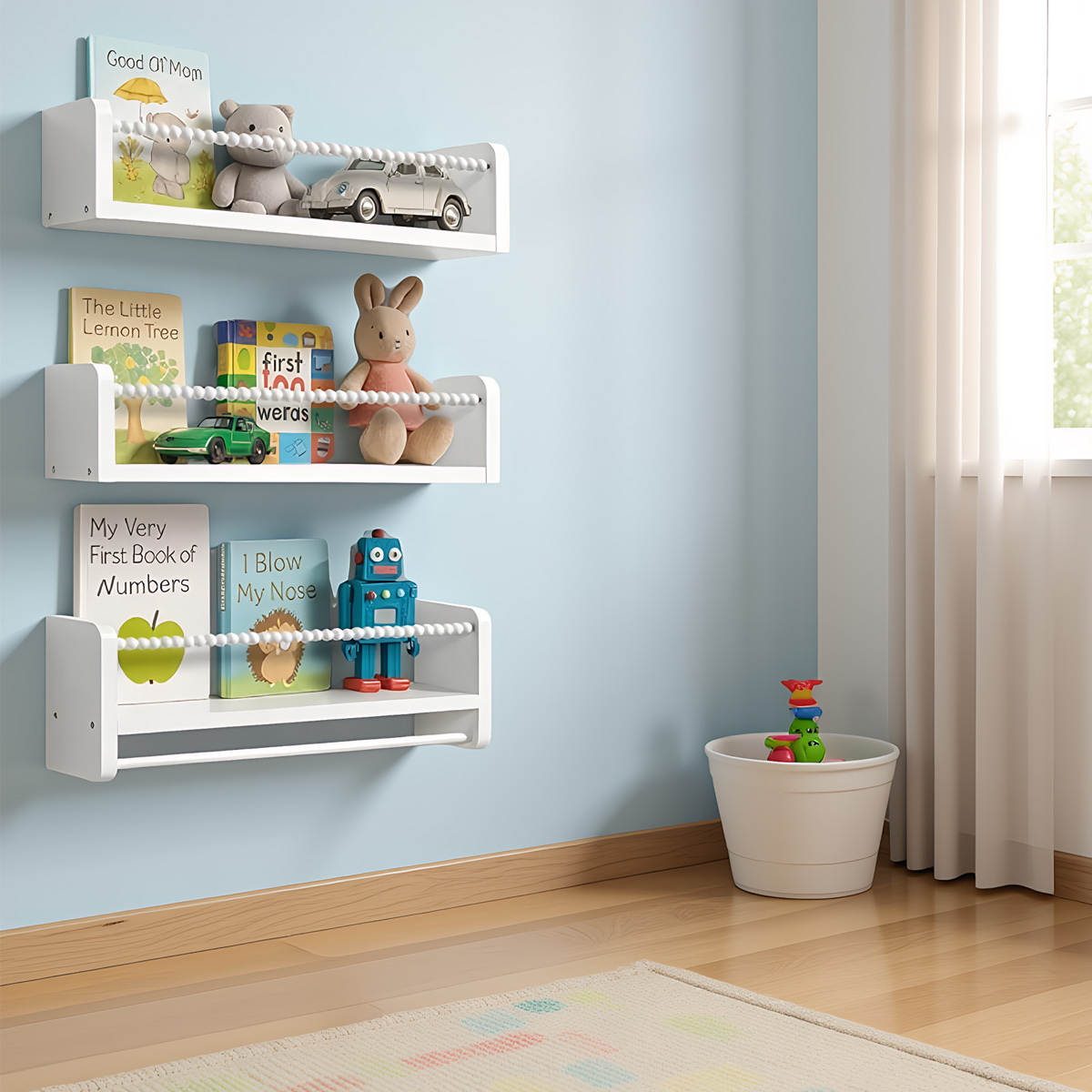 Rak Buku Gantung untuk Dinding - Baby Nursery Floating Shelves ulasan dan harga