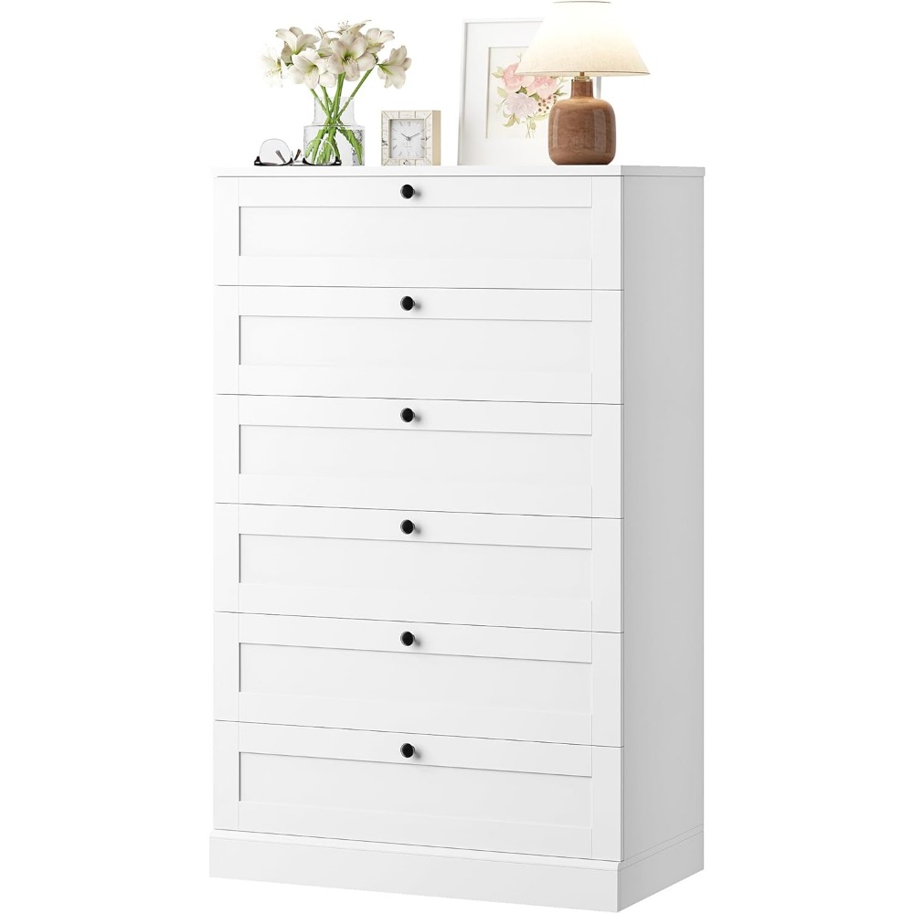 Lemari Laci Putih Elegan 6 Lac - Drawer Dresser White ulasan dan harga