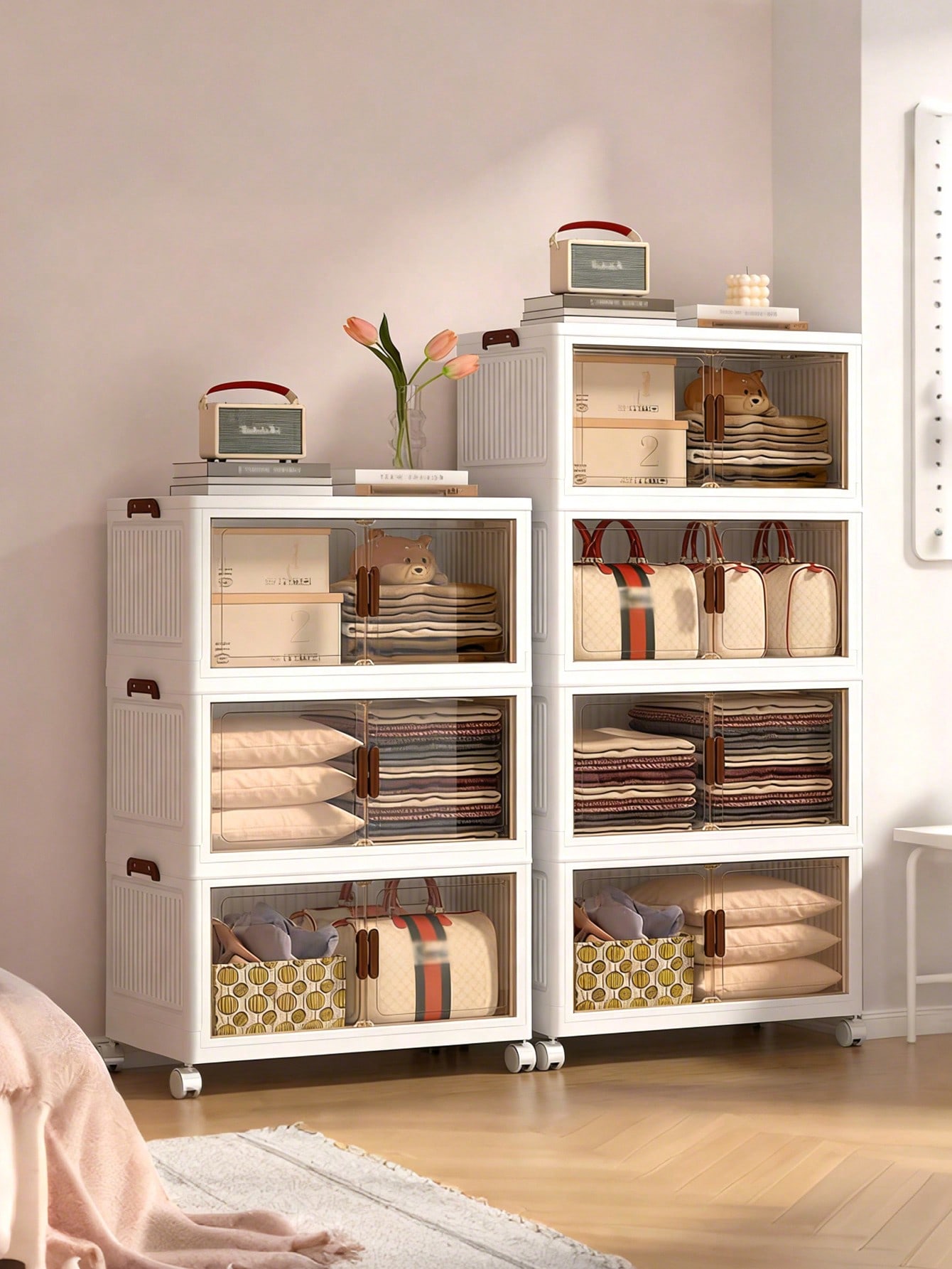 Lemari Penyimpanan Lipat 5 Tin - Drawer Dresser White ulasan dan harga