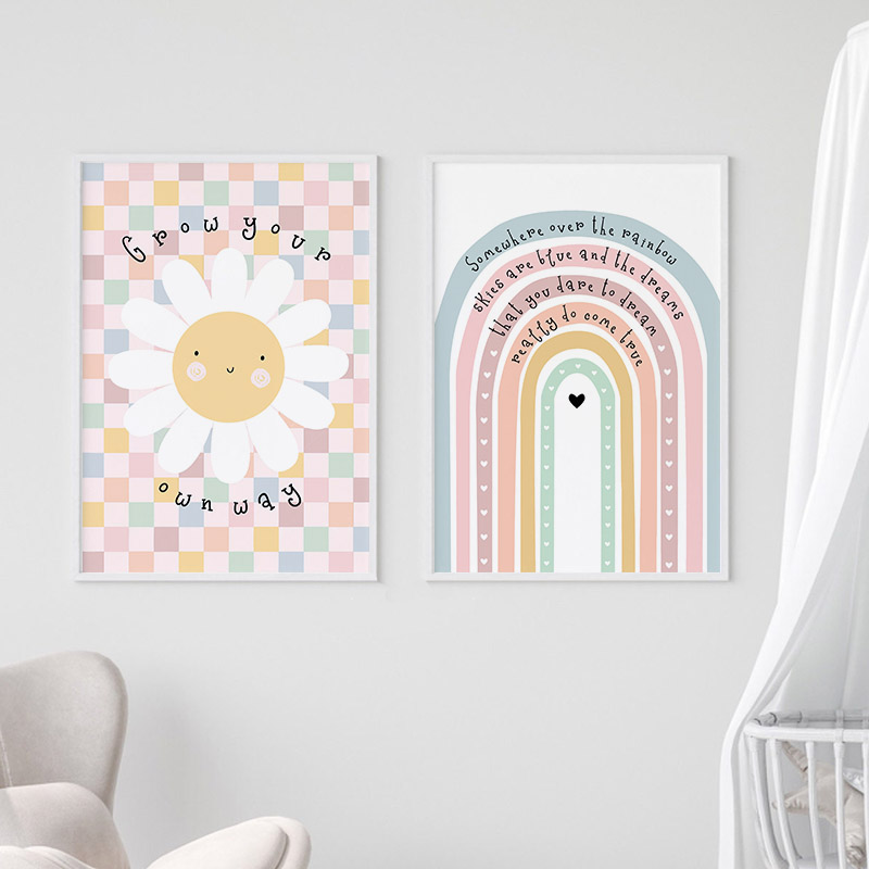 Bunga matahari awan pelangi ha - Baby Nursery Wall Art ulasan dan harga