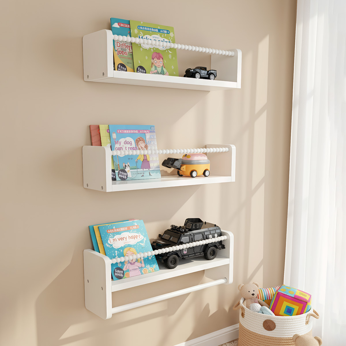 Rak Buku Kayu untuk Kamar Bayi - Baby Nursery Floating Shelves ulasan dan harga