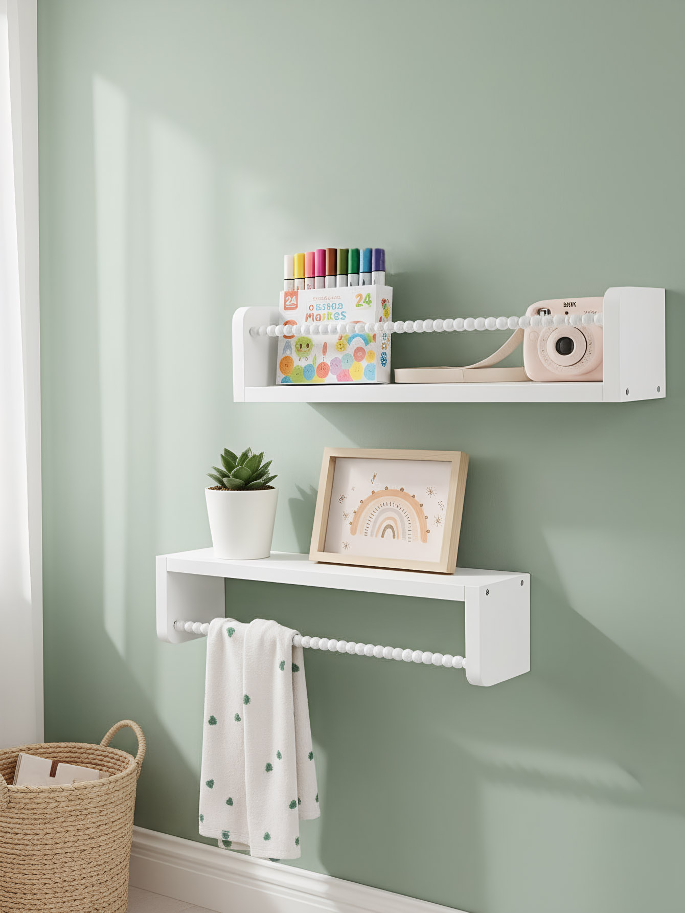 Rak Buku Kayu untuk Kamar Bayi - Baby Nursery Floating Shelves ulasan dan harga